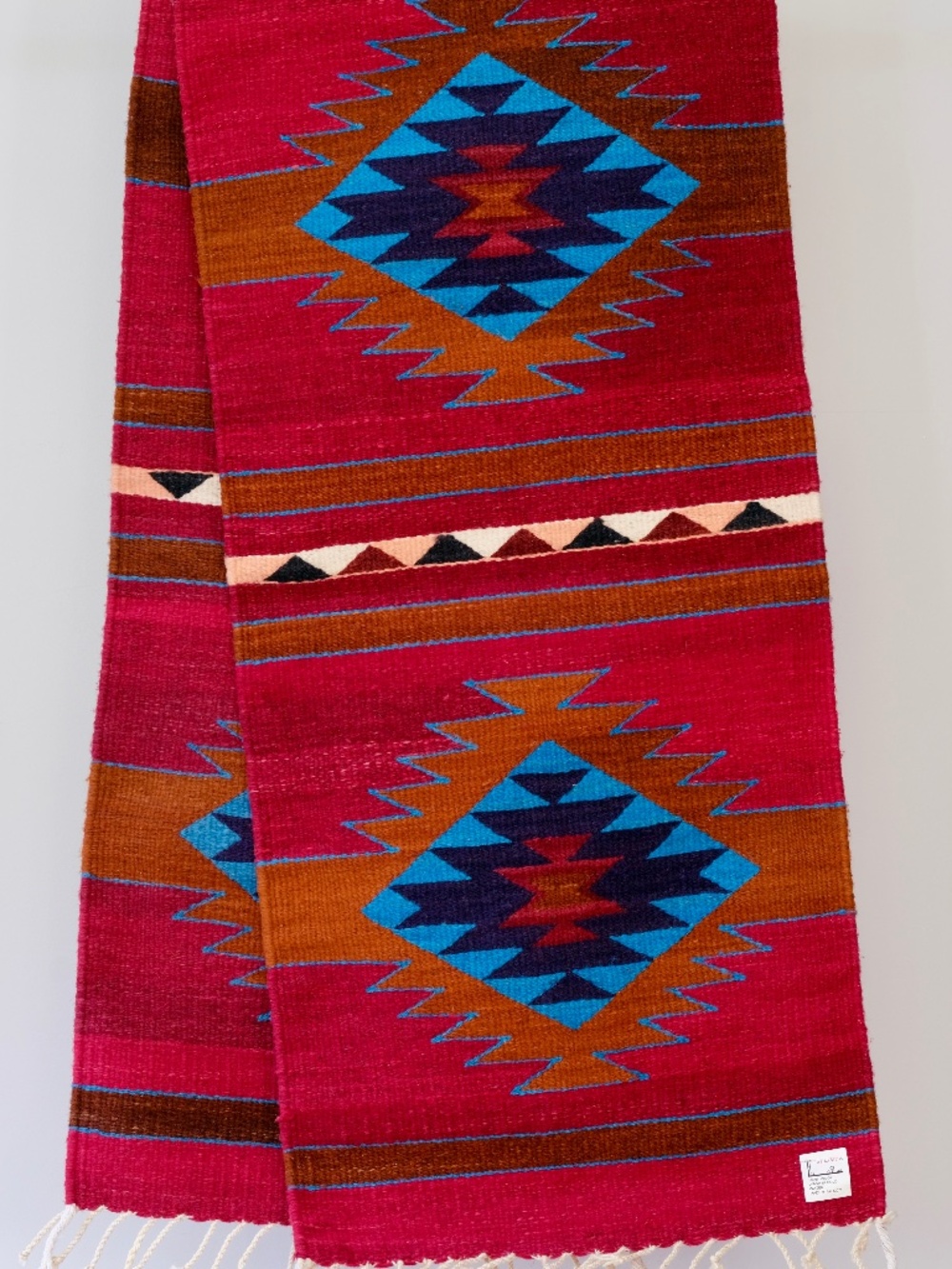 Zapotec Hand Woven Wool Runner Southwestern Design Mexico